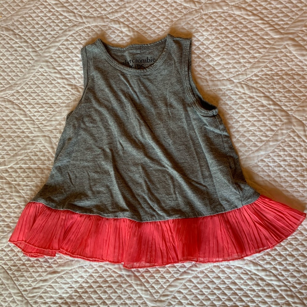 Abercrombie Kids Grey Tank with ruffle